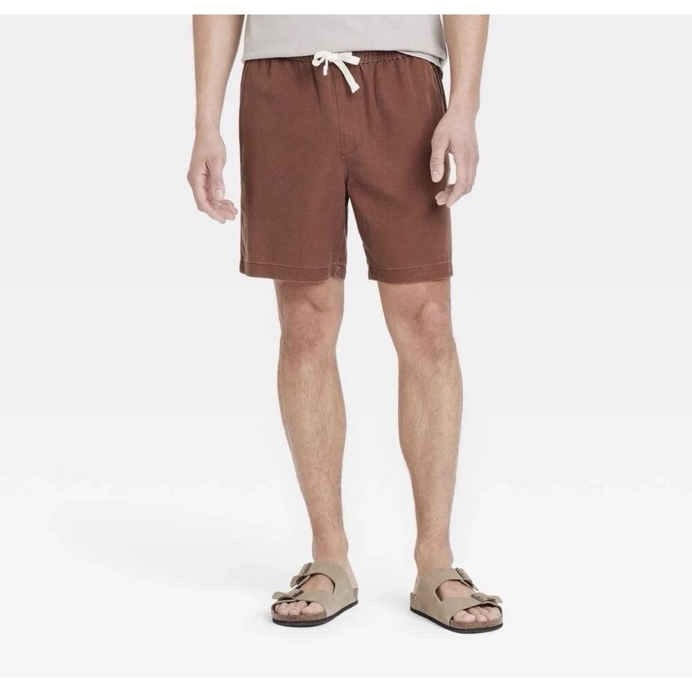 Goodfellow & Co Linden Shorts Mens‎ Medium Brown Elastic Waist Drawstring